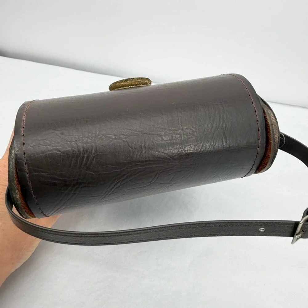 Jason Binocular Camera Case Vintage Brown Faux Leather Hard Shell Travel Bag